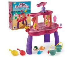 Joya Creative Watertafel Meisjes - Roze Waterspeeltafel - 34-delig accessoire set - Waterval Effect – Afmeting 59x38,5x73 cm – Activiteitentafel met Water Voor Buiten en Tuin