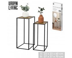 "JOYA" SET VAN 2 BIJZETTAFELS 23×23×H60 CM EN 27×27×H70 CM