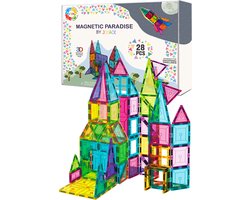 Joyage magnetic tiles 28st – Magnetische tegels kinderspeelgoed - Jongens Speelgoed 5 Jaar - Speelgoed Meisjes speelgoed 6 jaar Open ended speelgoed 8 jaar Kleuter speelgoed 3 jaar - speelgoed 4 jaar Meisjes Speelgoed 7 jaar - Speelgoed meisje 3 jaar