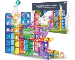 Joyage Magnetische Knikkerbaan - 156 st - Magnetic tiles knikkerbaan Magnetisch Speelgoed meisjes 5 jaar - Open ended Speelgoed 4 jaar 6 jaar Jongens Speelgoed 3 jaar kinderspeelgoed 7 jaar 8 jaar 9 jaar Marble run - Sinterklaas voor grote kinderen