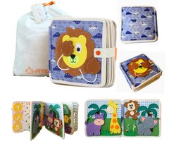 Joymaxx® Busy Board met eco Tas- Montessori Speelgoedboek 3 jaar - Sensorisch Speelgoed 2 jaar- Activiteitenbord Meisjes en Jongens Speelgoed 1 jaar - Motoriek Speelgoed 2 3 jaar- Sensorisch Speelgoed voor Onderweg - Kinderspeelgoed voor in de auto