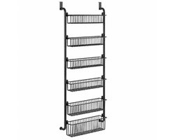 JOYNEXTBUY - Over-de-Deur Opbergrek 6-Laags – Hangende Opbergmand – Koolstofstaal Organizer – Ruimtebesparend – Voor Binnendeur