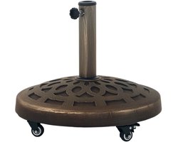 JOYNEXTBUY - Parasolvoet op Wielen - Parasolstandaard - Parasolhouder - Voor 34, 38 en 48 mm Stang - Metaal - Bronskleurig Buiten