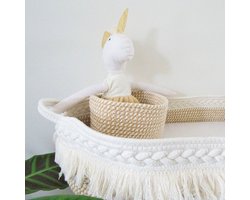 Joyofbaby® Aankleedkussens - Verschoonmand - Inclusief dik matras - Grote Verschoonmand - Babykamer - Verschoonmand van 100% Biologisch Katoen - Baby changing basket - Mozes mand- XL - Inclusief Luiermandje