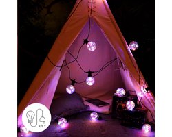 JPro 20 Color LED Lichtsnoer Buiten op Netstroom 20 meter Tuinverlichting Multicolor - Buiten Lichtslinger Waterdicht en Energiezuinig - 20 LED Lampen Tuin Verlichting Met Stekker - 20+1,5m