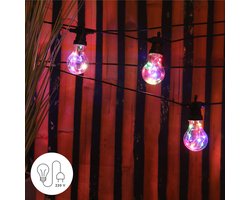 JPro Magnum 20 Color LED Lichtsnoer Buiten op Netstroom 20 meter Tuinverlichting Multicolor - Buiten Lichtslinger Waterdicht en Energiezuinig - 20 LED Lampen Tuin Verlichting Met Stekker - 20+1,5m