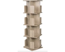 J&R Boekenkast - Draaibare boekenkast - 360 graden draaibaar - Roterende boekenkast - Boekentoren - Hout - Bruin