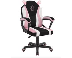 J&R Bureaustoel - Kinder Bureaustoel - Gamestoel - Kleine Bureaustoel - Kids stoel - Stoel - Hoogte verstelbaar - 360 graden - Draaibaar - Unicorn - Roze