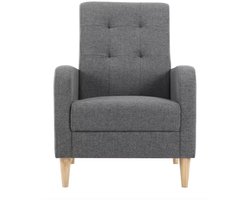 J&R Fauteuil - Leesstoel - Relax stoel - Relax fauteuil - Linnen stoel - Grijs