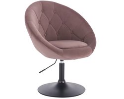 J&R Stoel - Draaistoel - Eetkamerstoel - Eettafel stoel - Kapper stoel - Lounge stoel - Fauteuil - Woonkamer stoel - Draaibaar - Hoogte verstelbaar - Velvet - Fluweel - Roze - Donker roze
