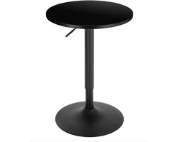 J&R tafel - Bartafel - Hoge tafel - Tafeltje - Bijzettafel - Bistro tafel - Statafel - Hoogte verstelbaar - Draaibaar - Zwart