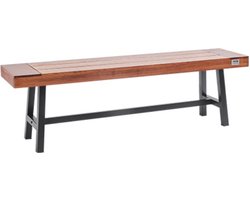 J&R Tuinbank - Houten tuinbank - Tuinbank buiten - Moderne tuinbank - Balkonbank - Zitbank - Decoratie bank - Eetkamer bank - Keukenbank - Tuin - Hout en Metaal - 160 x 36,5 cm