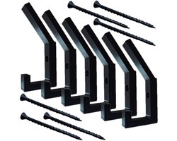 js3dmanufaktur Kapstokhaken Haken voor akoestische panelen Akoestische panelen Akoestisch paneel DIY verticaal zwart groot incl. schroeven