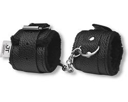 JT Products Bondage Handboeien Zwart Erotiek Set voor BDSM - Seksspeeltjes - Lederen Handboeien & Metalen Ketting - Sex Toys - Valentijnsdag Cadeau Voor Hem & Haar - Valentijn Cadeautje Mannen & Vrouw