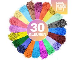 JT Products Mica Poeder Inclusief 30 Kleuren – Pigment Powder – Epoxy Kleurstof – Kleurpoeder - DIY – Voor Zeep, Kaarsen, Giethars, Hars – Knutselen – Cadeau