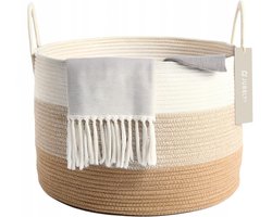 Jubbly - Wasmand - Wassorteerder - Opbergmand - Wasmand opvouwbaar - Wasbox - Woon Accessoires - 120 Liter - 100% Handgeweven Biologisch Katoen