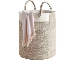 Jubbly - Wasmand - Wassorteerder - Wasmand opvouwbaar - Wasbox - Opbergmand - Woon Accessoires - 40 Liter - 100% Handgeweven Biologisch Katoen