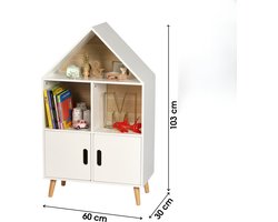 JUDY WILD "DREAM" HUISBOEKENKAST MET 5 COMPARTIMENTEN EN 2 DEUREN 60X30XH103CM