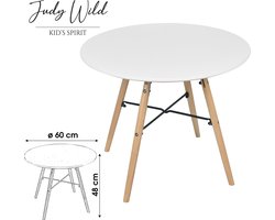 JUDY WILD "JENA JUNIOR" KINDERTAFEL WIT VAN MDF MET METALEN FRAME D60×H48 CM