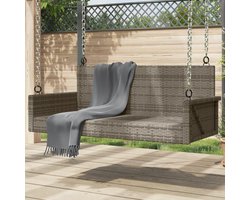 JUDYY 365627 Swing Bench Grey 119 x 56 x 48 cm Made of Poly Rattan Garden Bench Outdoor Garden Bench