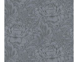 JUGENDSTIL BLOEMEN BEHANG | Art Nouveau - antraciet grijs - Livingwalls Mata Hari