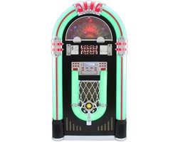 Jukebox Vinyl Platenspeler & Geluidssysteem - LED-Verlichting - Bluetooth, USB & SD/MMC - CD-speler -AUX & FM radio met PLL - 4 zwenkwielen