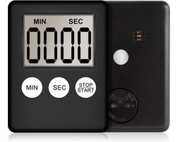 Juleika® | Digitale Timer Zwart | Magnetische Kookwekker