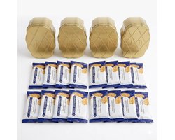 Jules Destrooper Butter Crisp Tin - Set van 4 blikken - Natuurboterwafels in luxe geschenkdoos - 4 x 96g (64 koekjes) - Belgische koekjes met echte boter in bewaarblik - Hofleverancier sinds 1886 - Voordeelset & cadeau bij koffie of thee