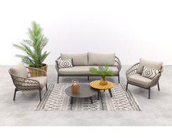 Julia stoel bank loungeset - 5-delig - antraciet