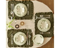 Julia Stoneware 24-delige serviesset voor 6 personen Groen