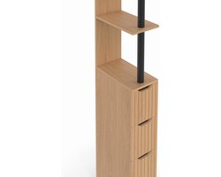 Juliette houten WC-meubel met 3 deuren – Eikenkleurige latten en planken
