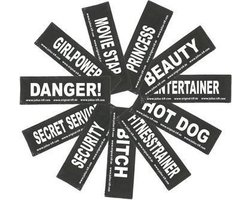 Julius-K9 Set Labels voor Powerharness - Large tekst: RESCUE DOG