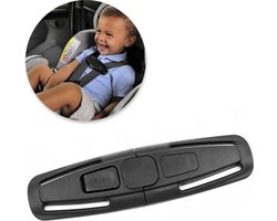 Jumada's Zwarte Autogordelversteller voor Baby's & Kinderen - Maak Autostoel Gordels Veilig & Comfortabel - Safety Belt Clip