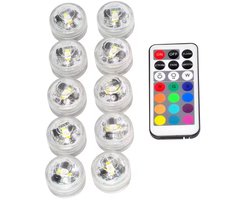 Jumalu Onderdompelbare RGB LED Theelichtjes met Afstandsbediening – IP68 Waterdicht – Timer – 13 Kleuren – Voor Vaas, Feest & Aquarium