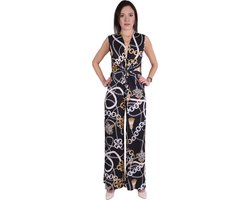 Jumpsuit met kettingpatronen in gouden kleur- JOHN ZACK / M