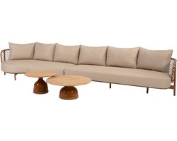 June Martinique chaise longue loungeset 4 delig teak amber 4 Seasons Outdoor