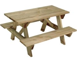 Junior Kinder picknicktafel | 28mm dikke planken | zeer robuust | tuintafel, kindertafel, kinderstoel, tuinstoel kind, picknickbank kind, buitenspelen, speelgoed, buitenspeelgoed