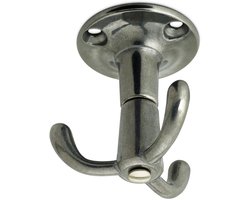 Junker Design draaibare kapstokhaak met 3 ophanghaakjes aluminium gepolijst 53 x 50 x 40 mm voor plafondmontage