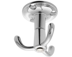 Junker Design draaibare kapstokhaak met 3 ophanghaakjes chroom gepolijst 53 x 50 x 40 mm voor plafondmontage