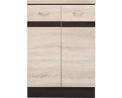 Junona koken lage kast 60 cm - 2 deuren - werkblad - Chene Sonoma