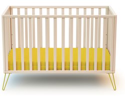 JURABABY Kinderbed ONLY in hout Wit en Geel 60 x 120 cm