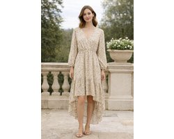 Jurk, gebloemd, lila, one size