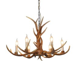 Jurrys Hertenkroonluchter - Diameter 75cm - 71/80 W - Vintage - Restaurant - Hanglamp - Plafondlamp - Gewei - Hert - Woonkamer - Decor
