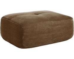 Jurrys hocker Donkerbruin – Voetenbank / Zitpoef – 92,5x75x40 cm – Comfortabele Ottoman voor Woonkamer - Zachte bekleding