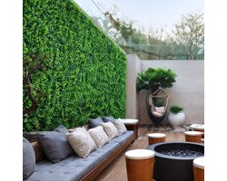 Jurrys Kunst Grasmuur 50x50 cm (12 Stuks) – Nep Planten Wand – Indoor & Outdoor Decoratie – Tuin, Balkon & Interieur