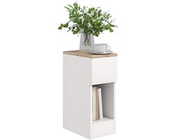 Jurrys Nachtkastje - Kast - Slaapkamer - 20X30X50 Cm - Wit - Met lade - Compartiment - Bed - Modern - Bijzettafel