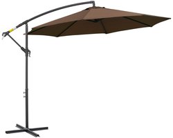 Jurrys Parasol - Outdoor - Verstelbaar - 295cm - Terras - Bruin - Luifel - Paraplu - Tuin - Met voet - Handslinger