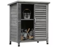 Jurrys Tuinkast - Tuingereedschap - Tuinmeubel - Tuinhuis - Hout - 87X46,5X96,5 Cm - Grijs - Moestuin - Balkon - Waterdicht