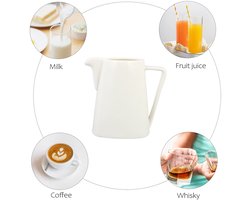 Juskom voor Melk, Bouillon, Saus Keramische schuimende koffiekitser pull bloem beker melk pot espresso cups latte kunst melk frother schuimende kruik honing pot voor Dineren, Vakantiemaaltijden, Feest