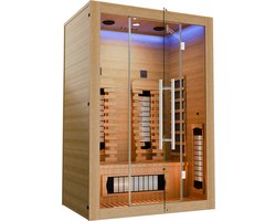 Juskys Infraroodkabine / Sauna Kiruna 130 Premium - 190 x 130 x 105 cm - Incl. LED & Bluetooth Radio